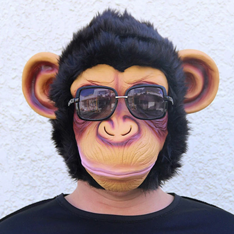3D Orangutan шимпанзе маска на все лицо подарки на Хэллоуин экологически чистый натуральный латекс маска обезьяны вечерние косплей реквизит маскарад