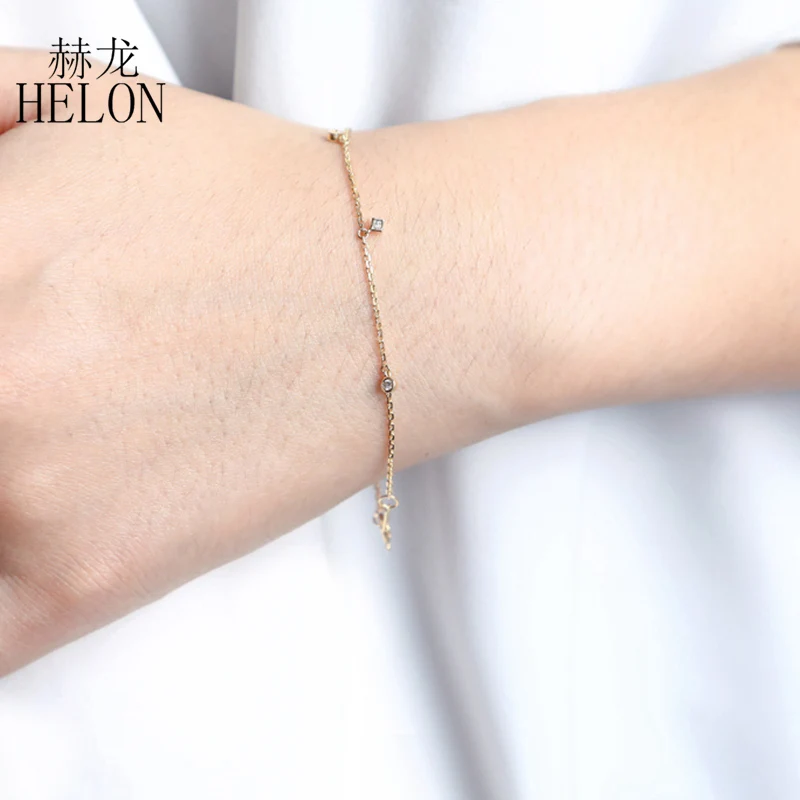 

Diamond Bracelet Solid 18K Yellow Gold SI/H Natural Diamond Engagement Wedding Bracelet For Women Party Trendy Fine Jewelry Gift