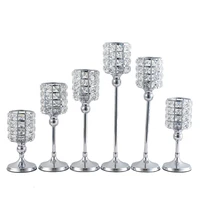 shiny crystal candle holders wedding party centerpieces candle lantern gold silver votives candelabra christmas candlestick