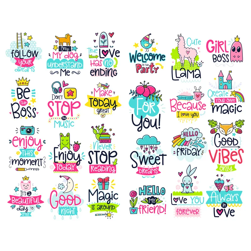 1 шт. Kawaii детские забавные слова эстетический скрапбук календарь журнал наклейки