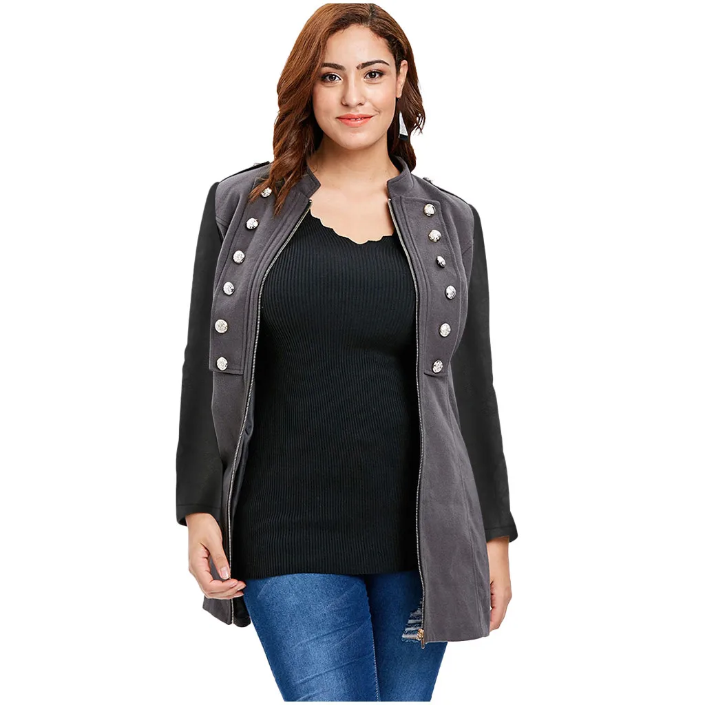 Женская куртка женская модная классная размера плюс в стиле панк ретро винтажное