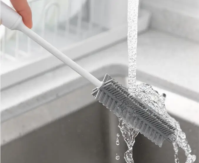 

1PC Silicone Glass Cleaning Brush Long Handle Cup TPR Brush Household Tea Wash Cup Sponge Brush Kitchen Cleaning Tool XB 078