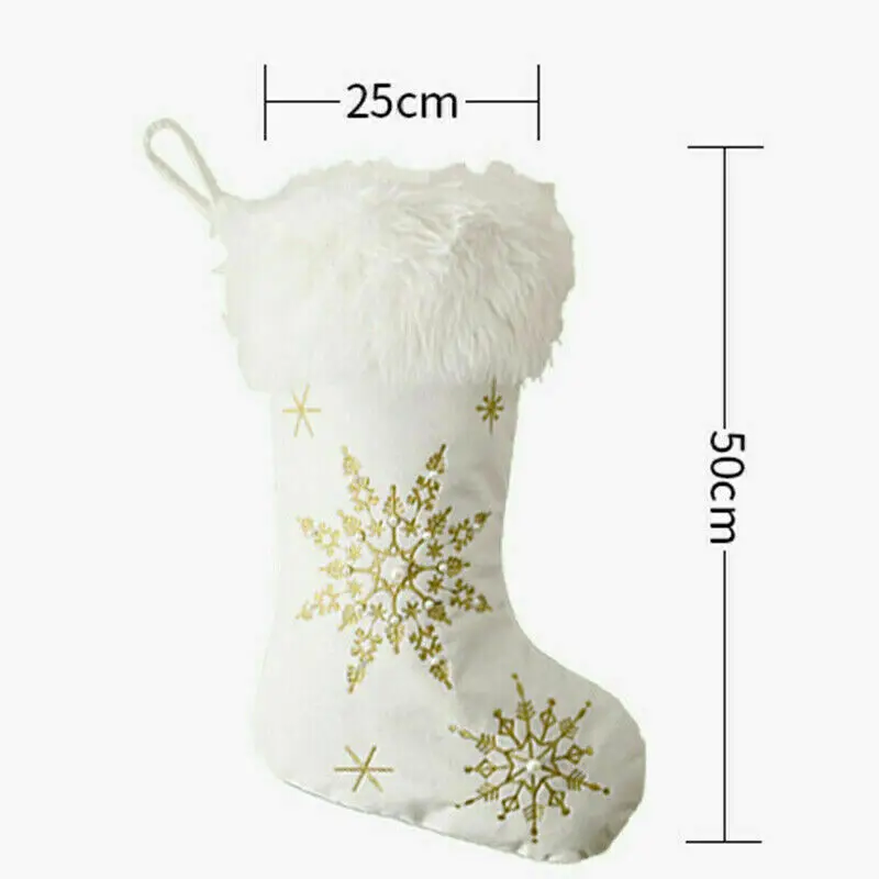 

1 Pc Snowflake Christmas Stocking Children's Gifts Candy Storage Bag Christmas Tree Ornaments Christmas Party Decoration