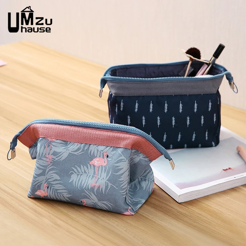 

Cosmetic Bags Makeup Storage Zip Pouch Flamingo Women Lipstick Brush Organizers Portable Ziplock Pocket Travel Home Organization