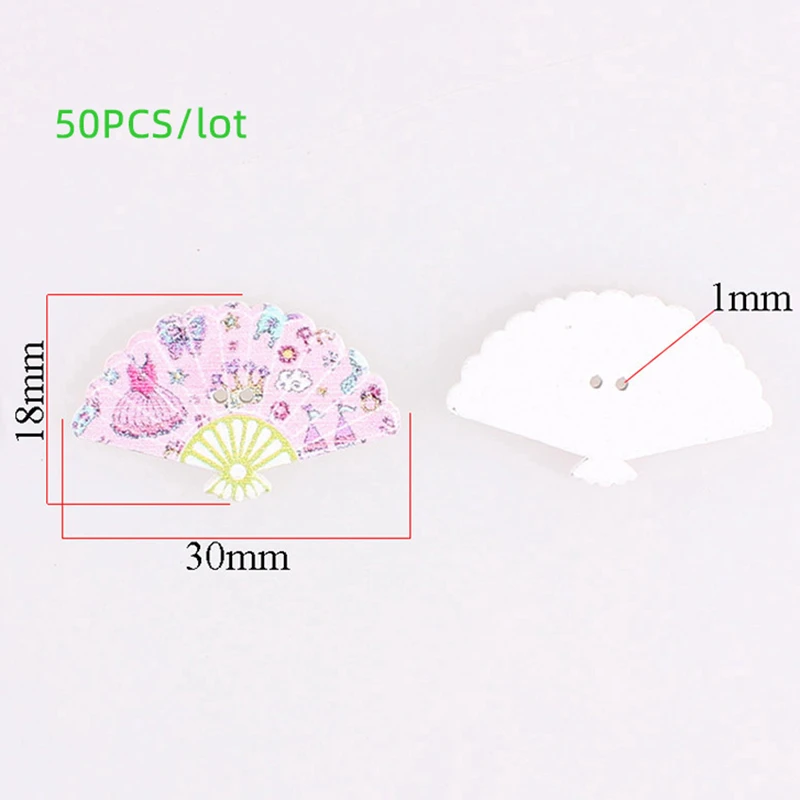 50PCS/lot Wooden Fan Button Decorative For Scrapbooking Crafts DIY Children Clothing Sewing Accessories F | Дом и сад