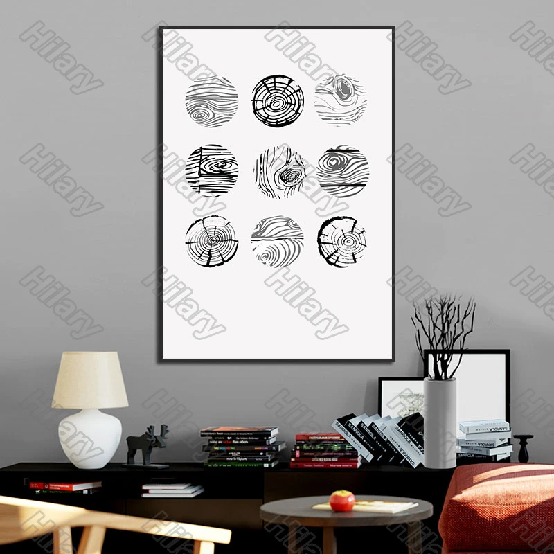 

Wood Grain Nature Black Annual Ring Posters Canvas Painting and Prints Wall Pictures Decoration for Living Room and Bedroom 3Pcs