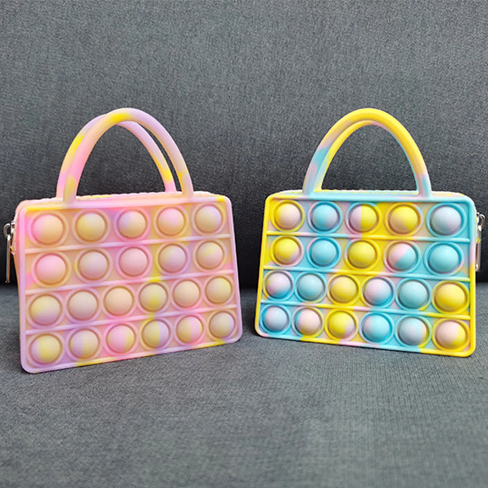

Hot New Kawaii Cute Bag Pops Fidget Toys Push Its Bubble Stress Rainbow Simpl Dimmer Antistress Children Sensory Toys Backpack