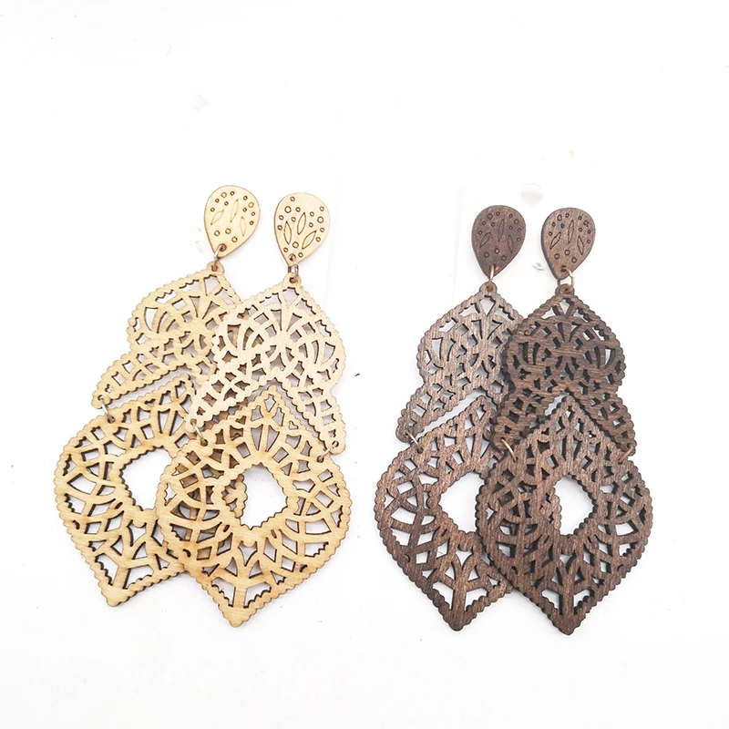 Немного в наличии! Деревянные серьги лазерной резки 2 цвета|Серьги-подвески| |