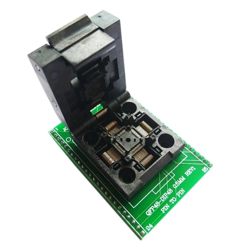 Tqfp48 Qfp48 To Dip48 0.5Mm Pitch Lqfp48 Programming Adapter Mcu Test Ic Socket Programmer | Электроника