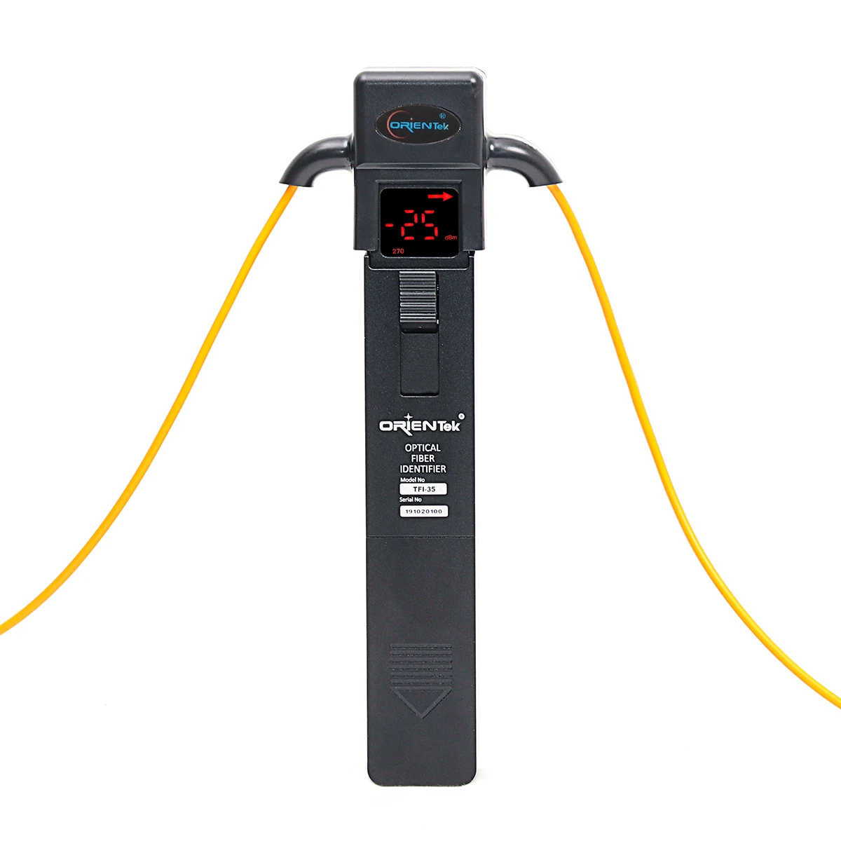 Orientek TFI-35 Cable Fiber Optic Identifier 800-1700nm Live Detector with 4 Adapter Alum Alloy Identificador de fibra ativa |