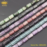 15 5strand aquamarines glass nugget loose beads pendant jewelrymiddle drilled stone nugget chip beads for diy jewelry making
