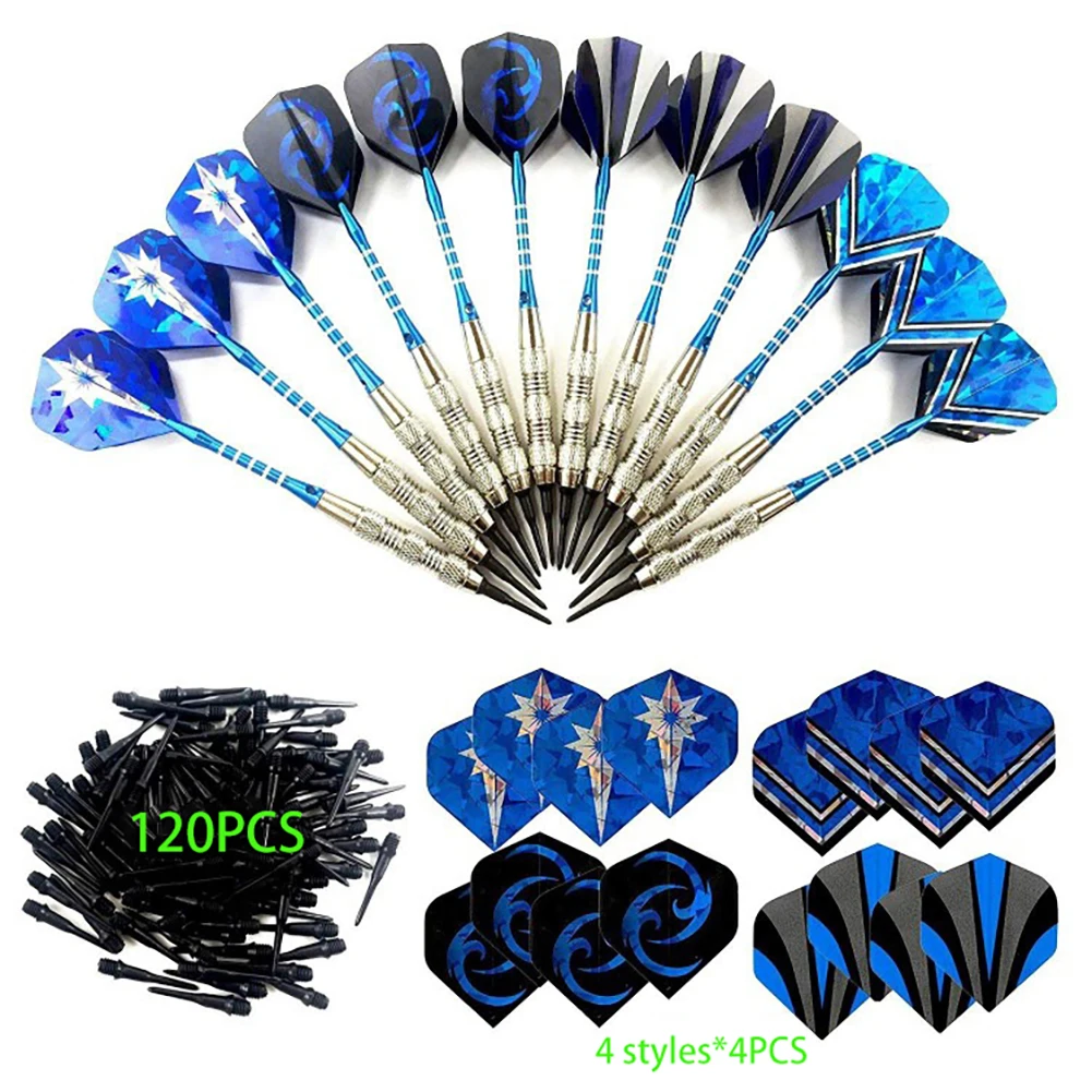 

12Pcs 120 Set Dart Steel Tip Darts Soft Tip Darts with Extra Tips Shafts Flights for Electronic Dartboard Party Bar Games Dart