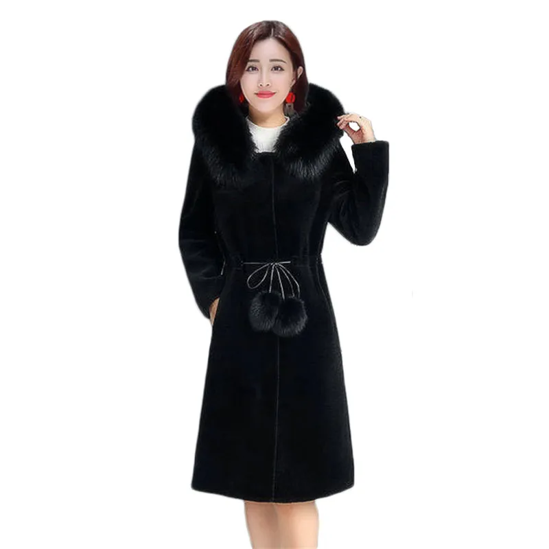 Осенне зимнее пальто для женщин черная винно красная Женская длинная куртка из