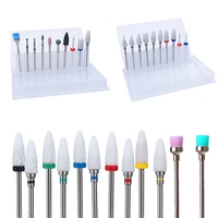 10 pack nail drill bit milling cutters rotary nail files polishing ceramics electric manicure cutters mill accessory tool kits