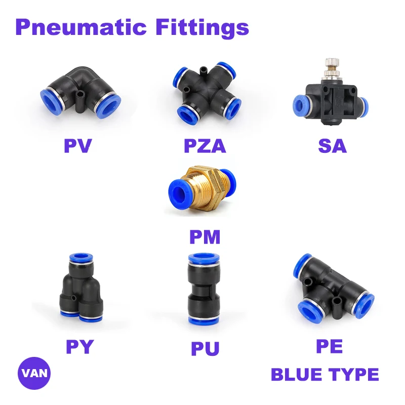 

1PCS Free Shipping Blue Pneumatic Fitting Tube Connector Fittings Air Quick Water Pipe Push In Hose Quick Couping PU PY PE PV SA