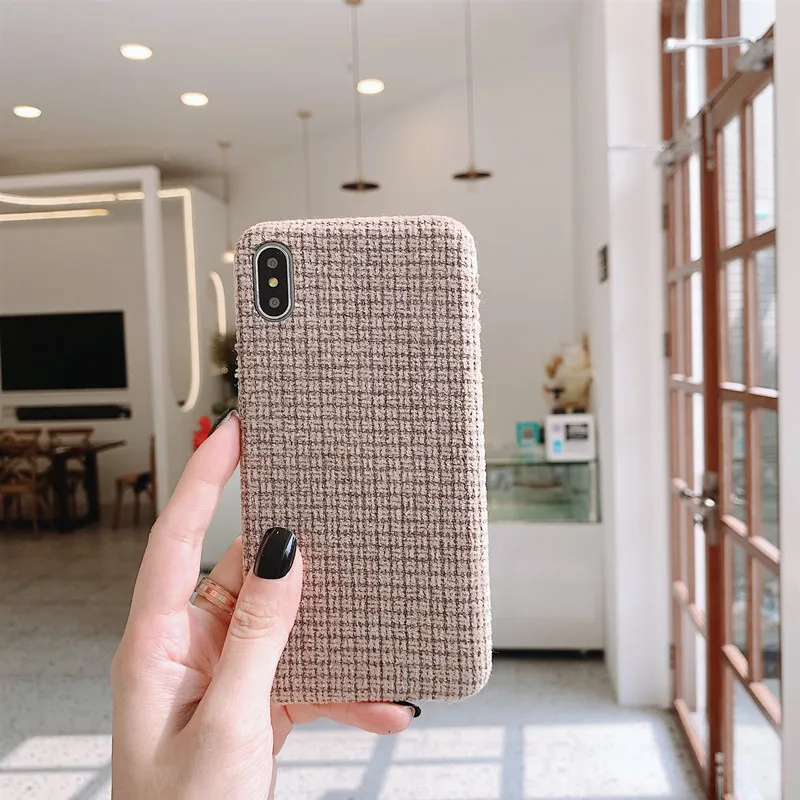 Gimfun осенний теплый плюшевый чехол в клетку для Iphone Xsmax простой тканевый мягкий чехол из ТПУ для Iphone 7 8 6s Plus X Xr 11 Pro Max - Цвет: 0006