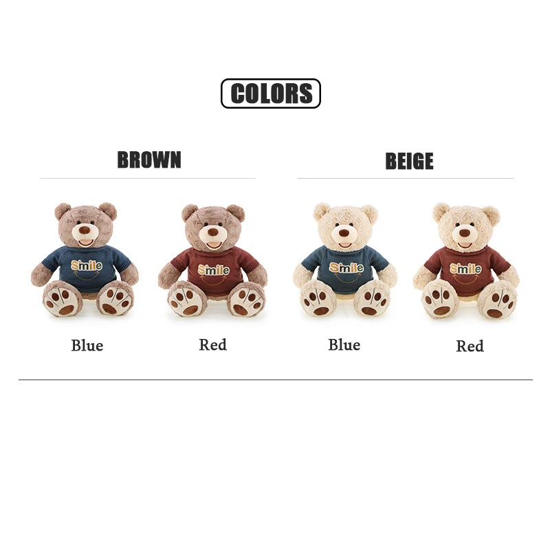 

Baby Inner Teddy Bear Wearing Sweater Teddy Bear Plush Playing Holding Bear Doll Girls Birthday Gift 62/75cm