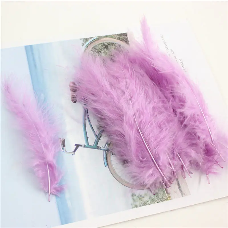 purple red DIY Перья Индейки 50 шт 10-15 см 4-6 дюймов свадебное украшение Перья шлейфы аксессуары для одежды перья - Цвет: purple red
