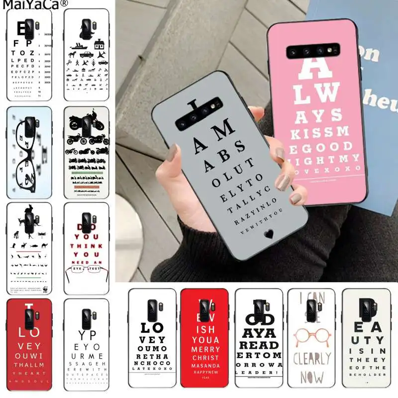 

MaiYaCa Test eye chart Soft Shell Phone Cover for Samsung S9 S9 plus S6 edge plus S7 S7edge S8 S8plus S10 S10 plus Cover