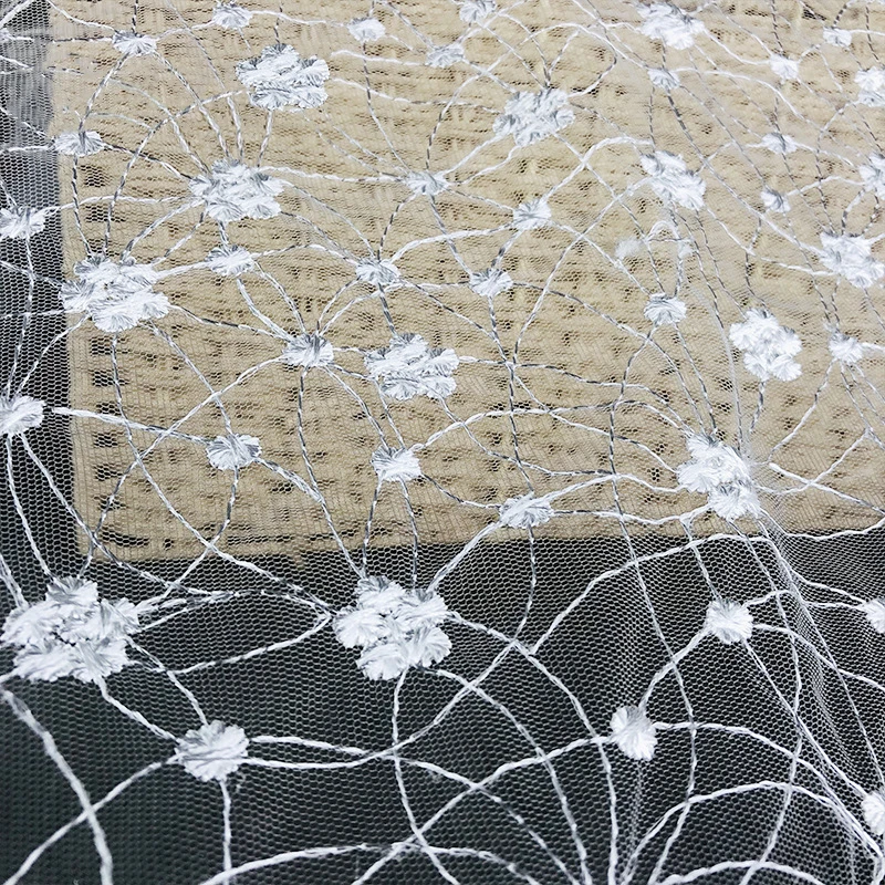 Ширина 128 см 5 стилей белая кружевная вышивка жаккард мягкая фатиновая ткань