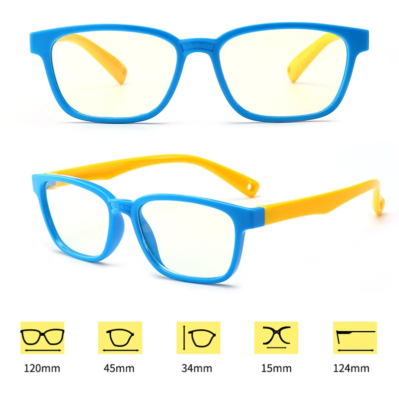 Синий светильник для девочек очки детей компьютерные защитные силиконовый синий