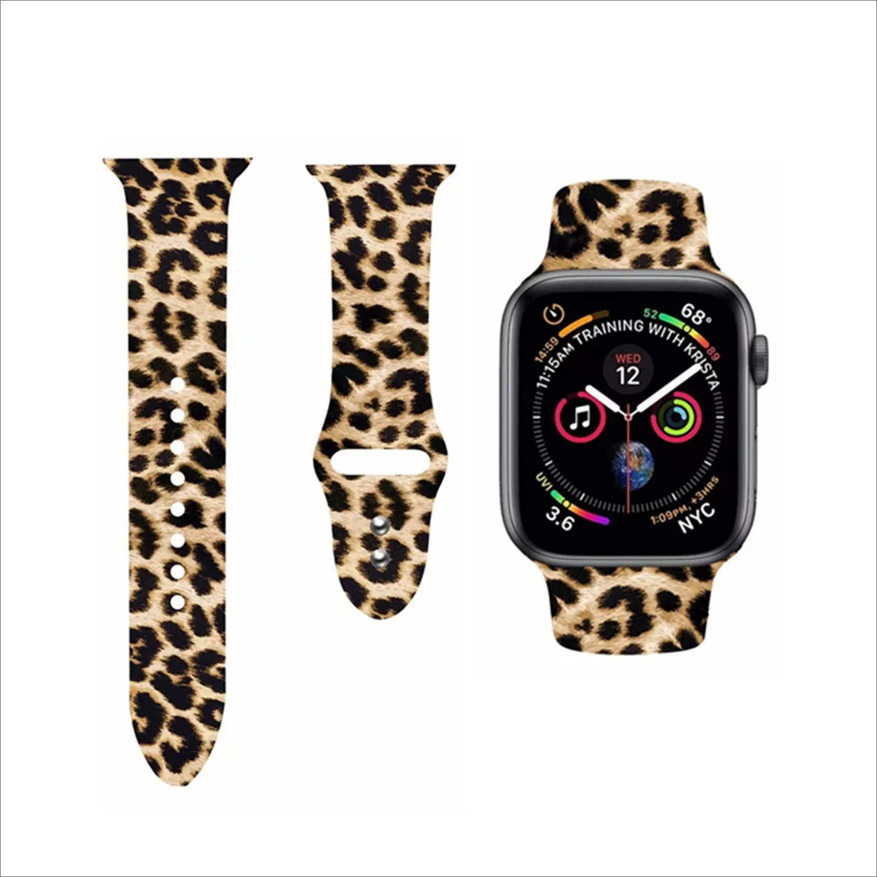 Apple watch Band цветочный Леопардовый силиконовый Печатный сменный ремешок браслет для iwatch 1 2 3 4 четыре стиля