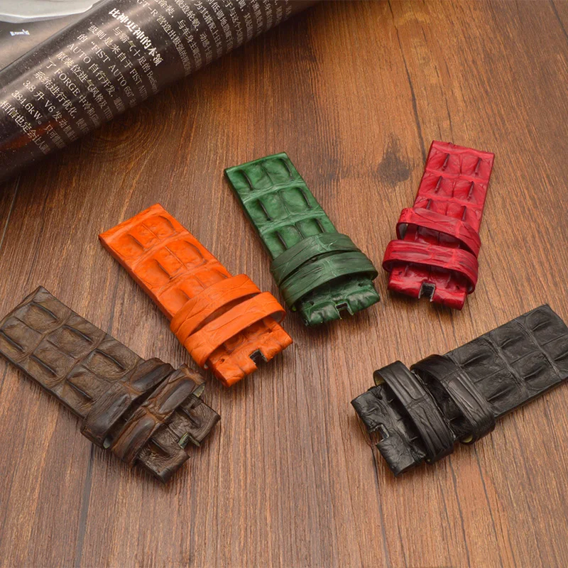 Ремешок мужской из крокодиловой кожи люксовый Модный черный браслет для