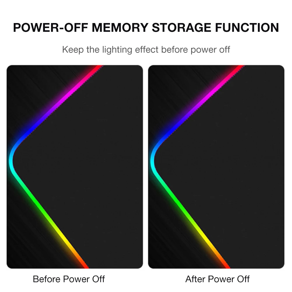 Цветной игровой коврик для мыши компьютерный RGB большой с подсветкой