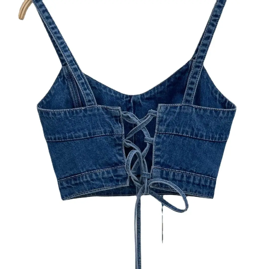 

Women Top En Jean Tank Tops Demin Crop Tops Women Halter Aesthetic Clothes Tanks and Camis Summer Fairy T-Shirt Fairycore Vest