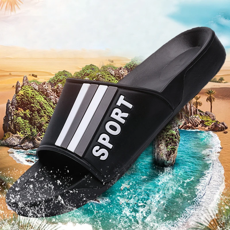 Модные мужские тапочки летняя повседневная обувь для дома и улицы легкие