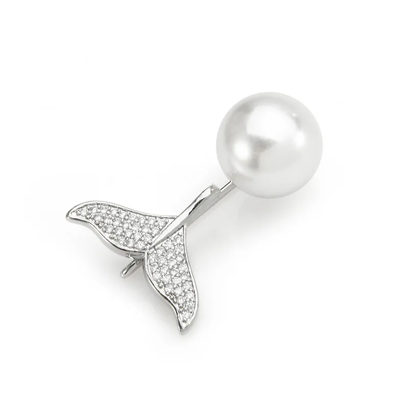 Анти блики хвост дельфина жемчуг Простой брошь с застежкой дикий темная Пряжка