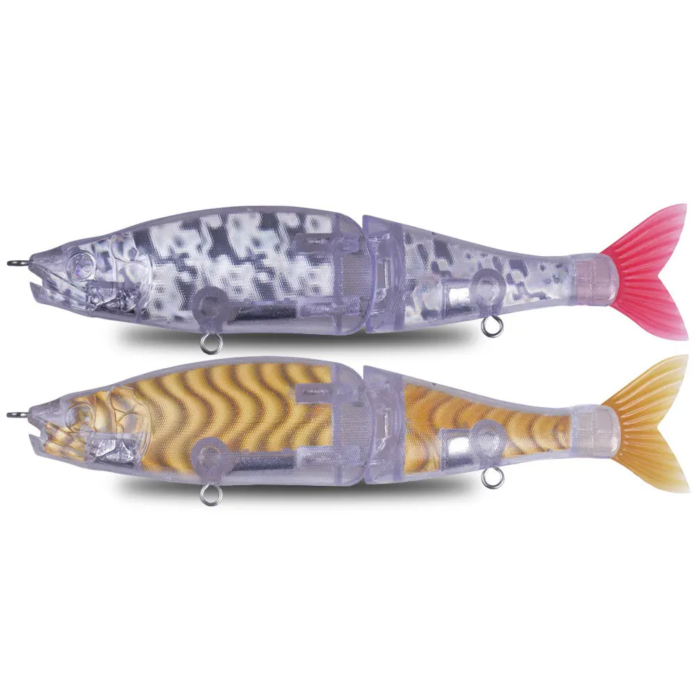

2PCS DIY Unpainted Swimbait Fishing Lure for Pike Slow Sinking Saltwater Floating Freshwater Big Bass Fishing Jointed Baits