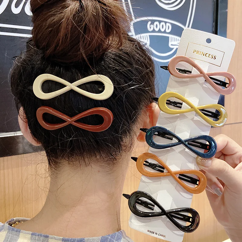 Заколка для волос скругленная женская прямоугольная шпилька карамельного цвета