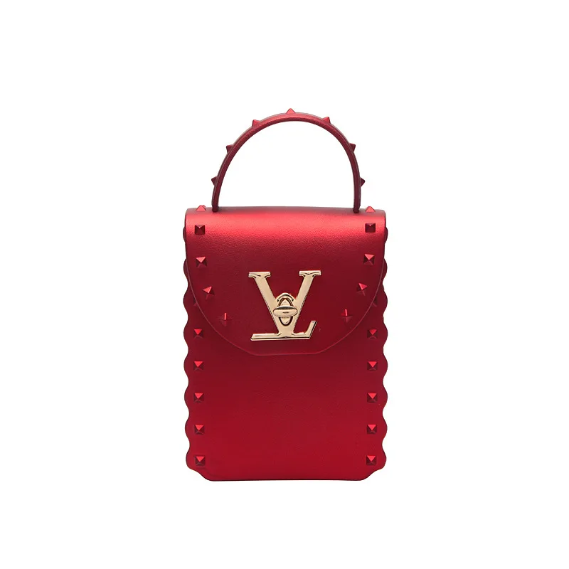 

2021 New Product Jelly Bag Pvc Mobile Phone Bag Chain Mini Square Coin Purse Single Shoulder Diagonal Bag