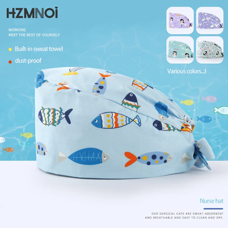 

Dental Beauty Salon Scrub Hat Pet Salon Printing Hat Fashion Gourd Hat Unisex Adjustable Nurse Headscarf High Quality Chef Hat