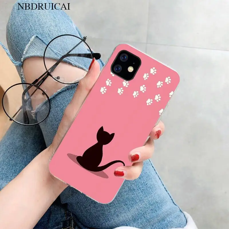 PENGHUWAN кот собака Лапа дизайн черный мягкий чехол для телефона из ТПУ iPhone 11 pro XS MAX 8 7
