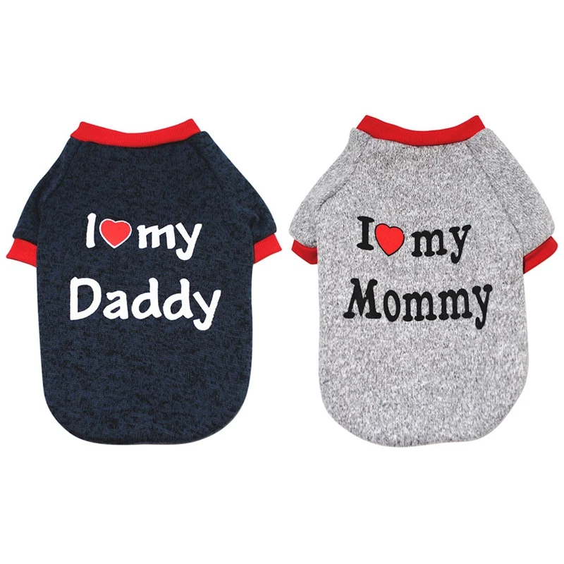 Зимняя флисовая одежда для домашних животных собак свитер мамы/папы куртка щенка