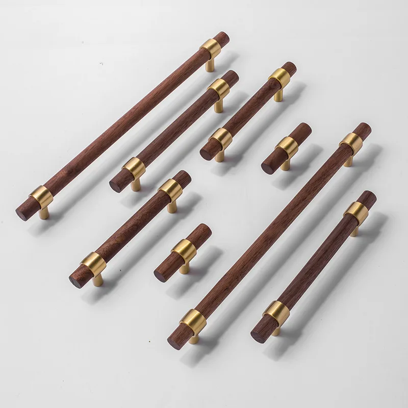 Деревянные ручки для кухонных шкафов и ящиков латунные мебели шкафа двери