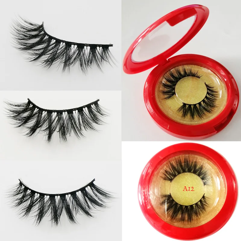 Лот натуральные накладные ресницы толстые 3d норковые короткие черные мягкие