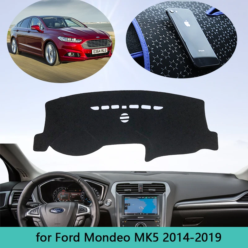 

Dash Mat Dashmat Dashboard Cover Sun Shade Dash Board Cover Carpet For Ford Mondeo MK5 2014 2015 2016 2017 2018 2019 Car Anti-UV