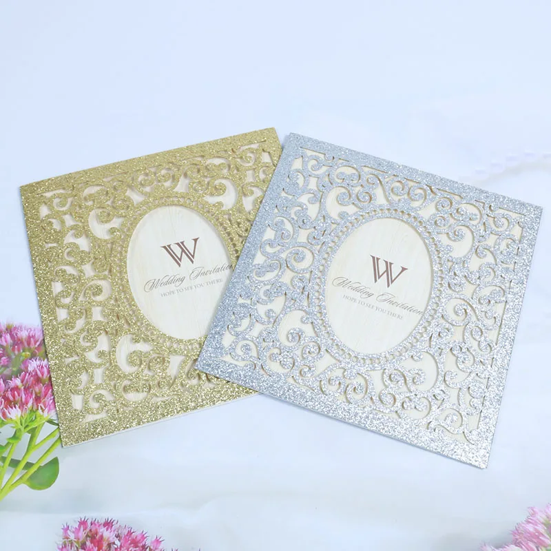 Украшенные блестками свадебные приглашения пустые Внутренние деловые