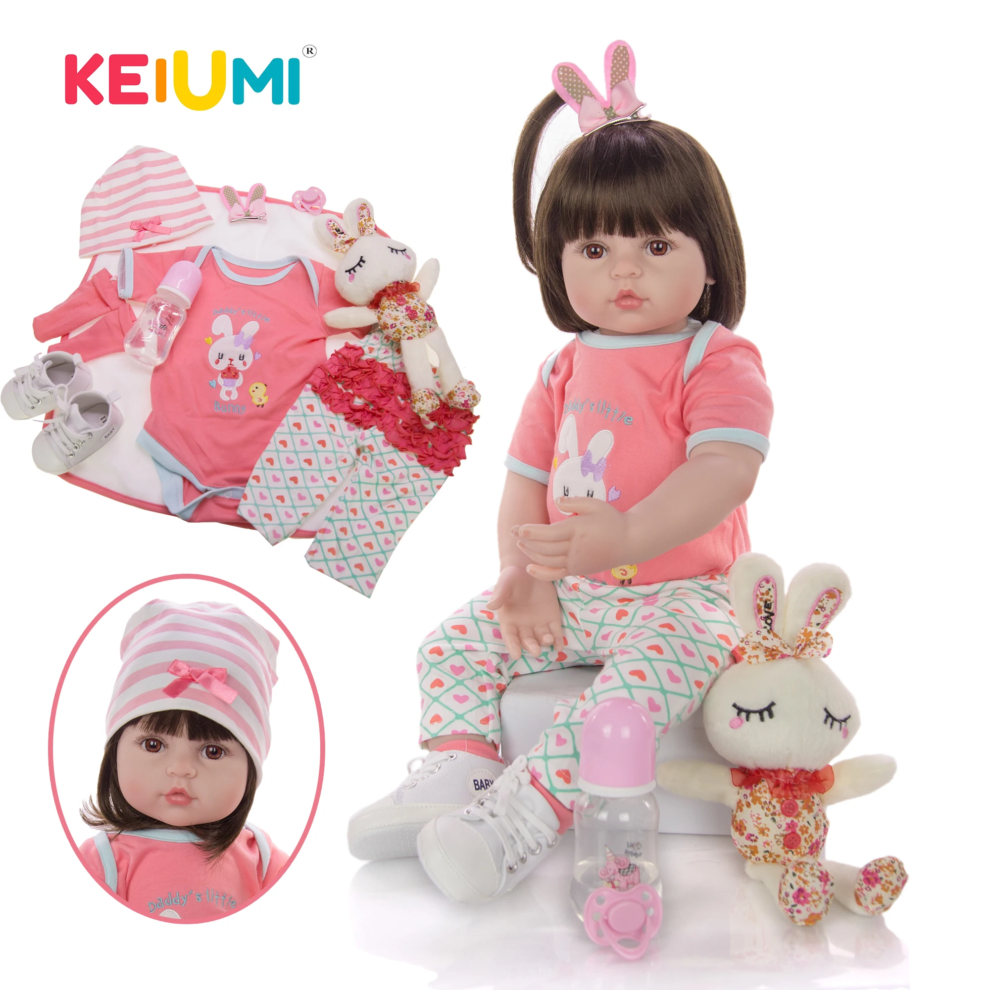 Мультяшная Кукла Reborn KEIUMI 60 см силиконовые виниловые мягкие реалистичные