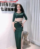 belly dance clothing female adult elegant top practice clothing new profession sexy competition long skirt suit