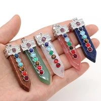7 chakras natural stone pendants lapis lazuli energy pendulum crystal for fashion jewelry making diy women necklace gifts