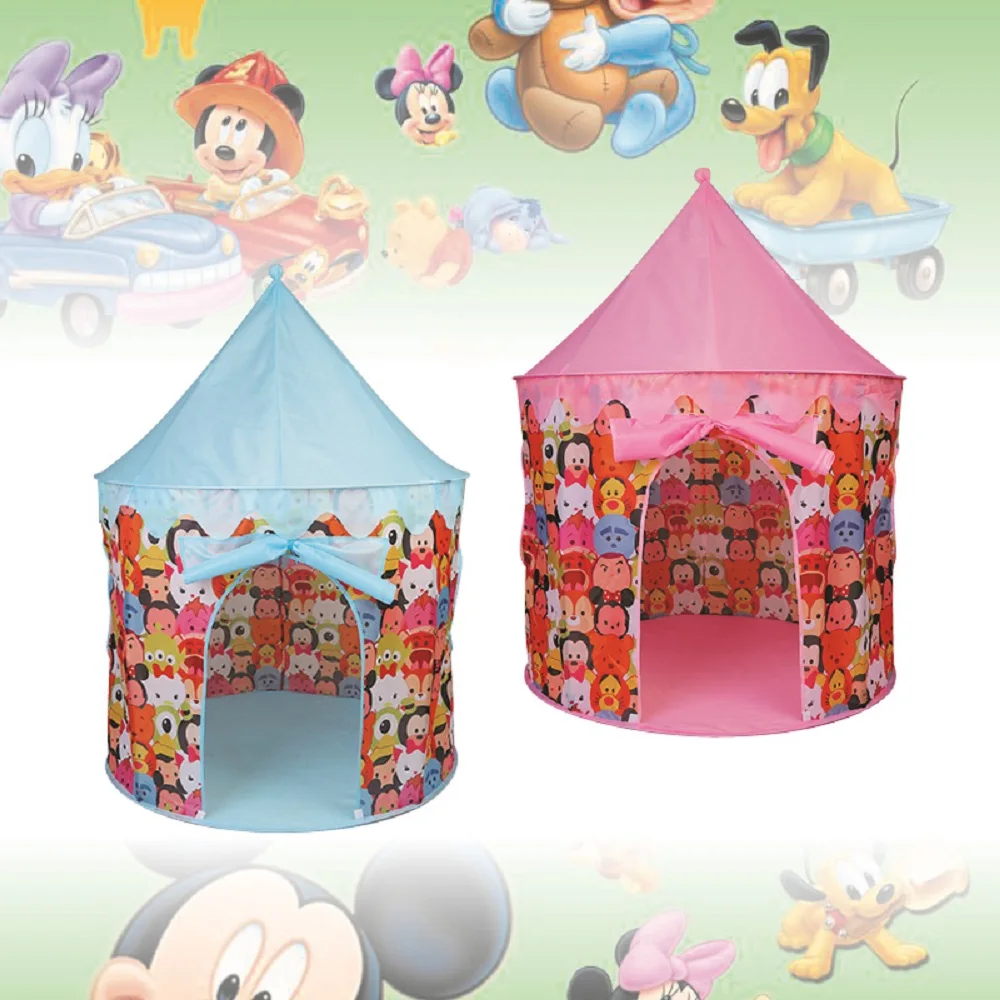 Детская палатка розового и синего цвета игрушечная для кемпинга Складной