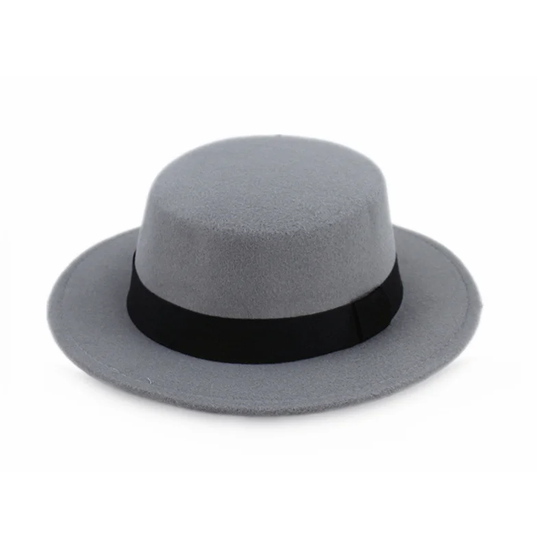 

9 Colours Jazz Caps Gentleman Hats Imitation Woolen Women Men Ladies Fedoras Top Hat European American Round Caps Bowler Hats