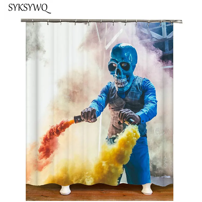 

skull bathroom curtains waterproof new arrival hot sale douchegordijn punk skull shower curtain