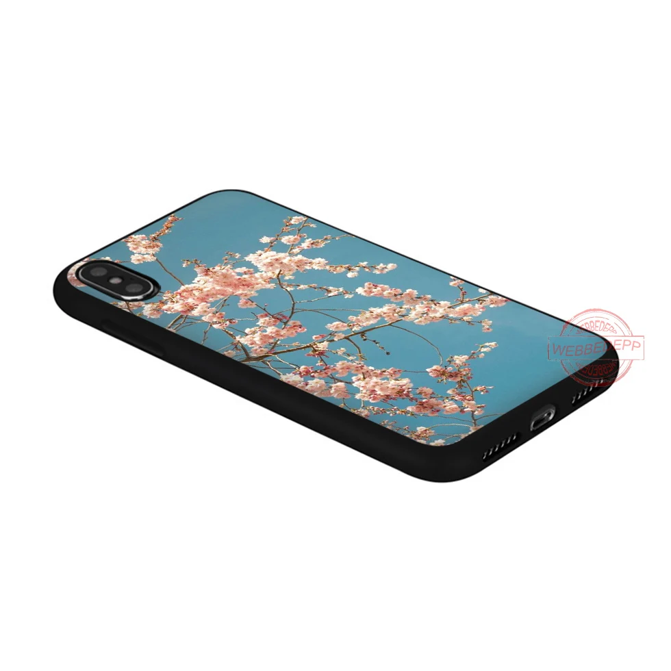 WEBBEDEPP Вишневое дерево Мягкий Силиконовый ТПУ чехол для телефона iPhone 5 6 7 8 Plus X XS XR Max
