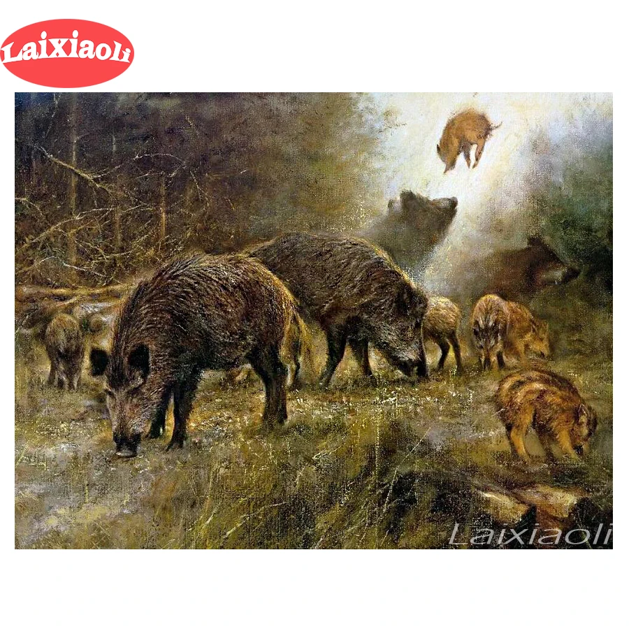 

Алмазная живопись 5D, вышивка крестиком, дикий кабан, картина 5D, квадратные круглые стразы, подарок для хобби, алмазная вышивка, мозаика ручно...