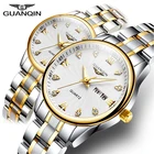 Часы наручные GUANQIN GS19127 для мужчин и женщин, Роскошные Кварцевые парные, с датой, из нержавеющей стали, для пар, 2022